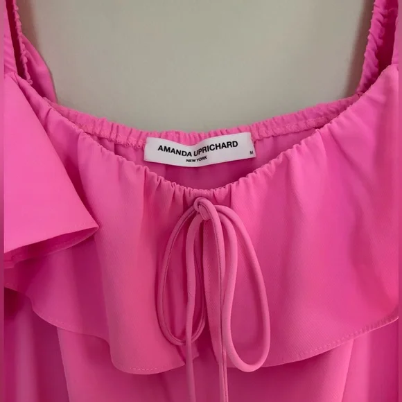 Amanda Uprichard Ali Skort Romper in Shocking Pink - Sz M - Picture 2 of 5